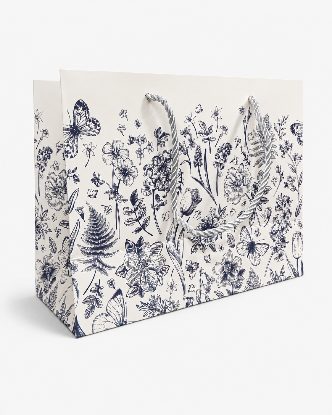 Sacola de Papel para Presente Jardim Branco