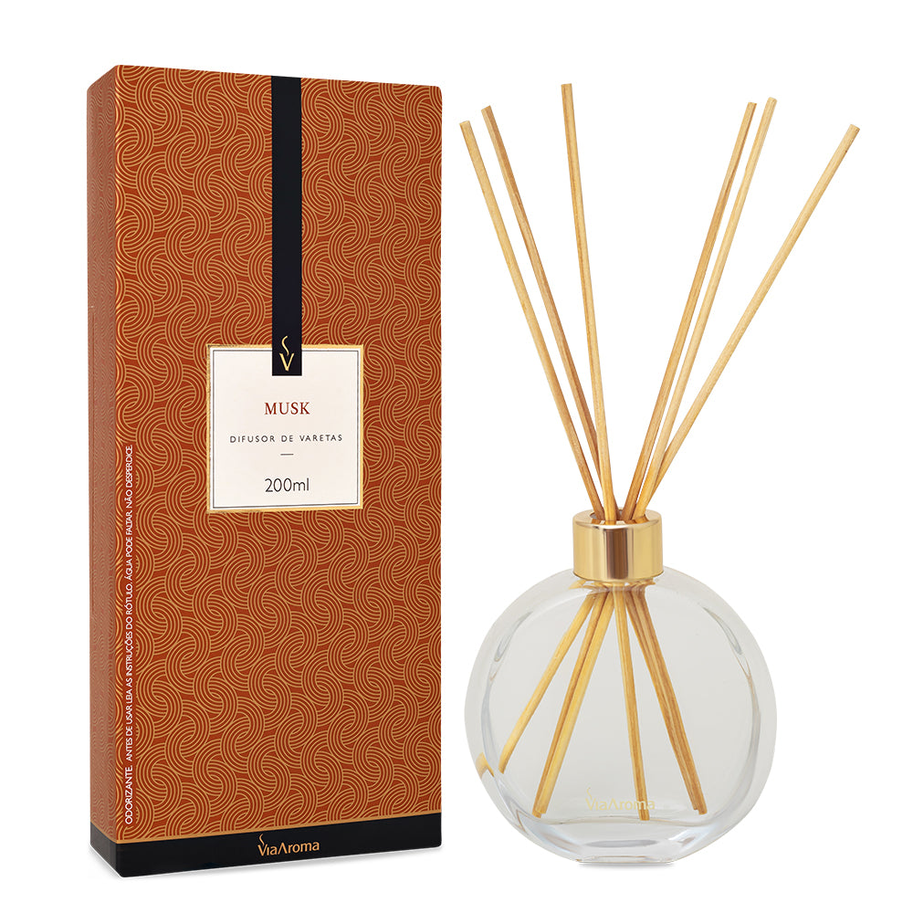 Difusor de Varetas - Musk - Via Aroma - Frasco com 200ml