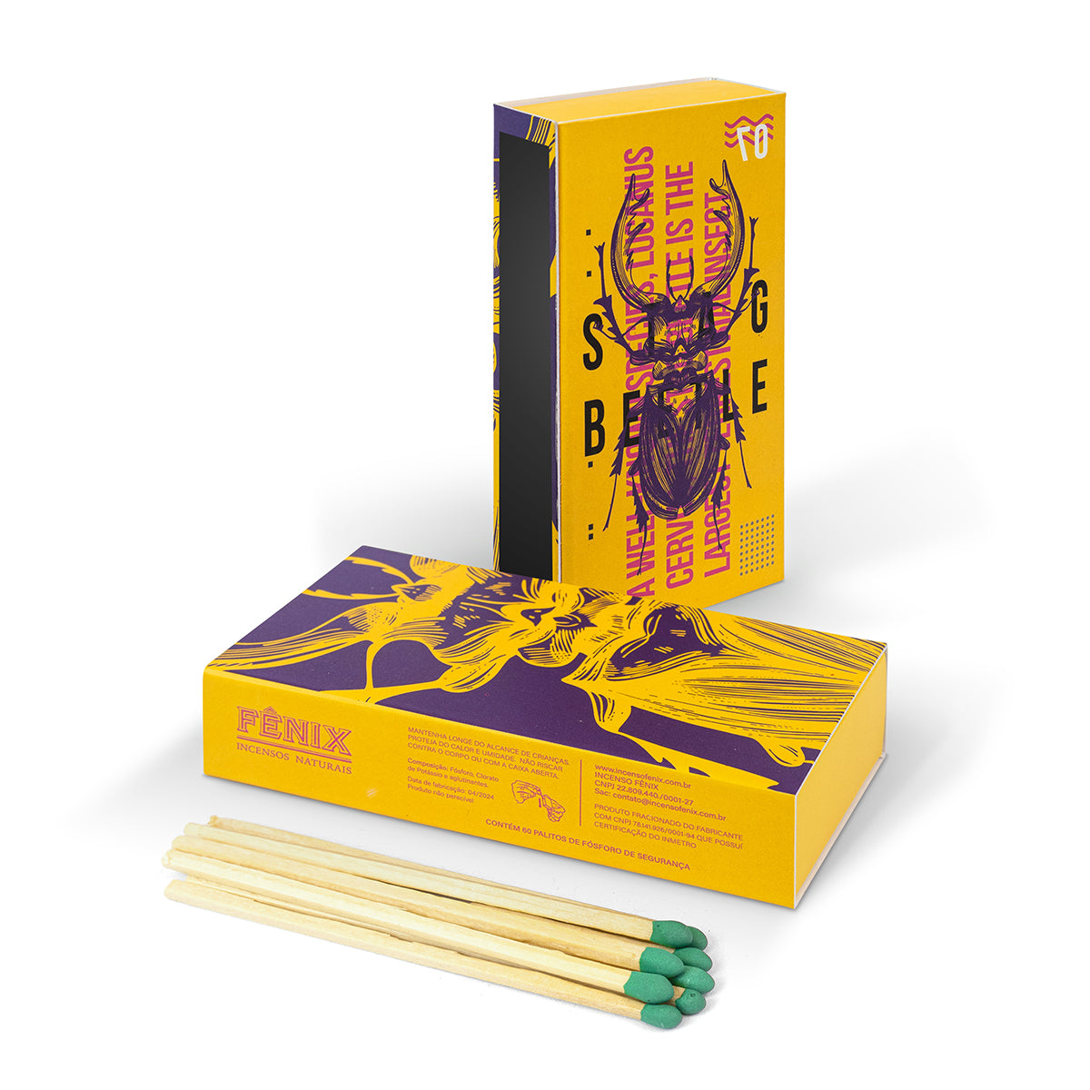 Caixa de Fósforos Besouro - 60 palitos - Fênix