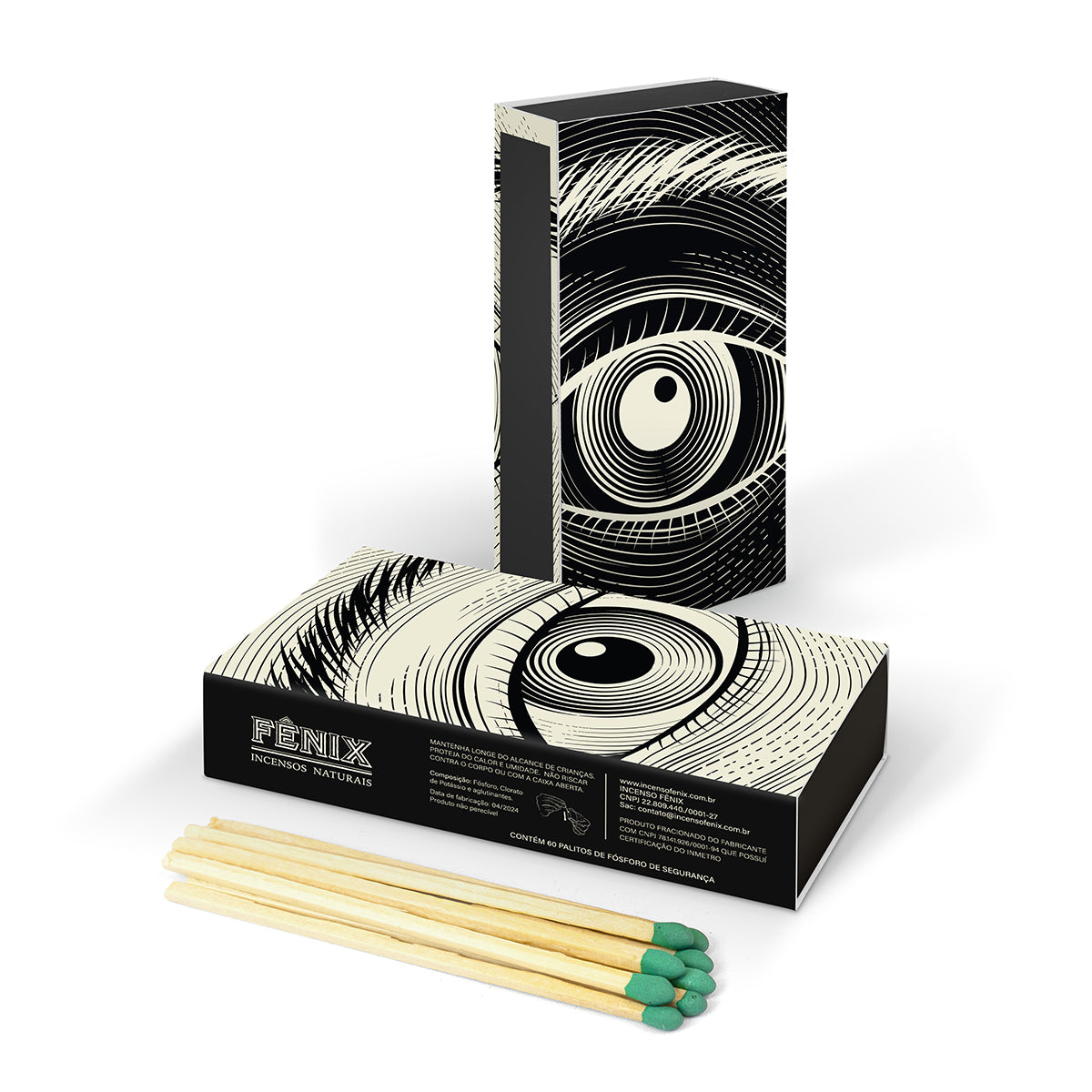 Caixa de Fósforos Olho - 60 palitos - Fênix