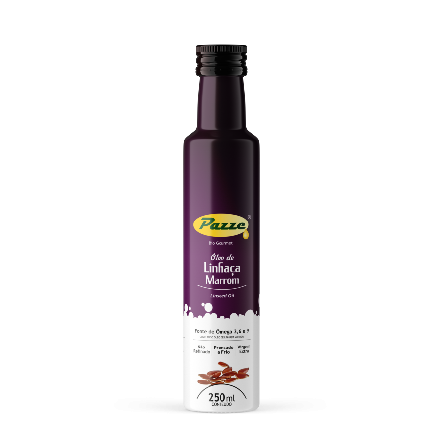 Óleo de Linhaça Marrom - Pazze - Frasco com 250ml - Mundo dos Óleos