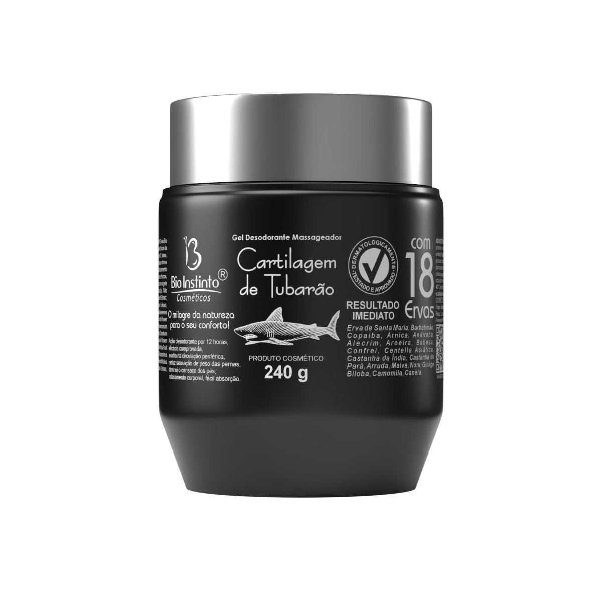 Gel Cartilagem de Tubarão com 18 Ervas - Bio Instinto - 240g
