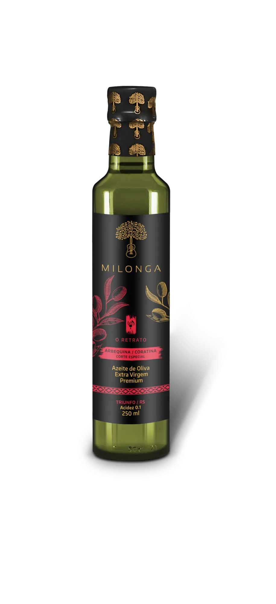 Azeite de Oliva Extra Virgem Arbequina/Coratina - Milonga - Frasco com 250ml