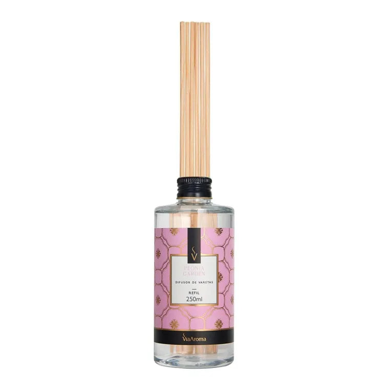 Refil Difusor de Varetas Peônia Garden Via Aroma - 250ml