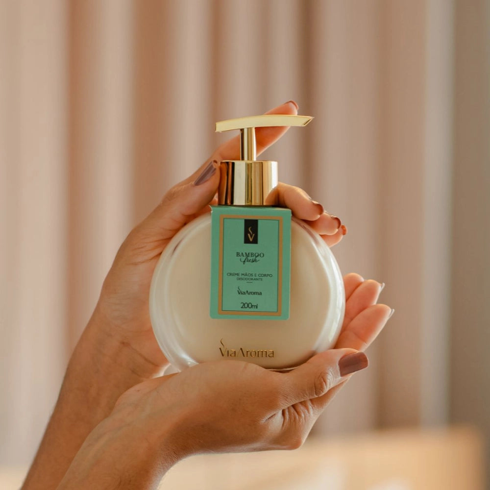 Creme Hidratante Desodorante Mãos e Corpo - Bamboo - Via Aroma - Frasco com 200ml