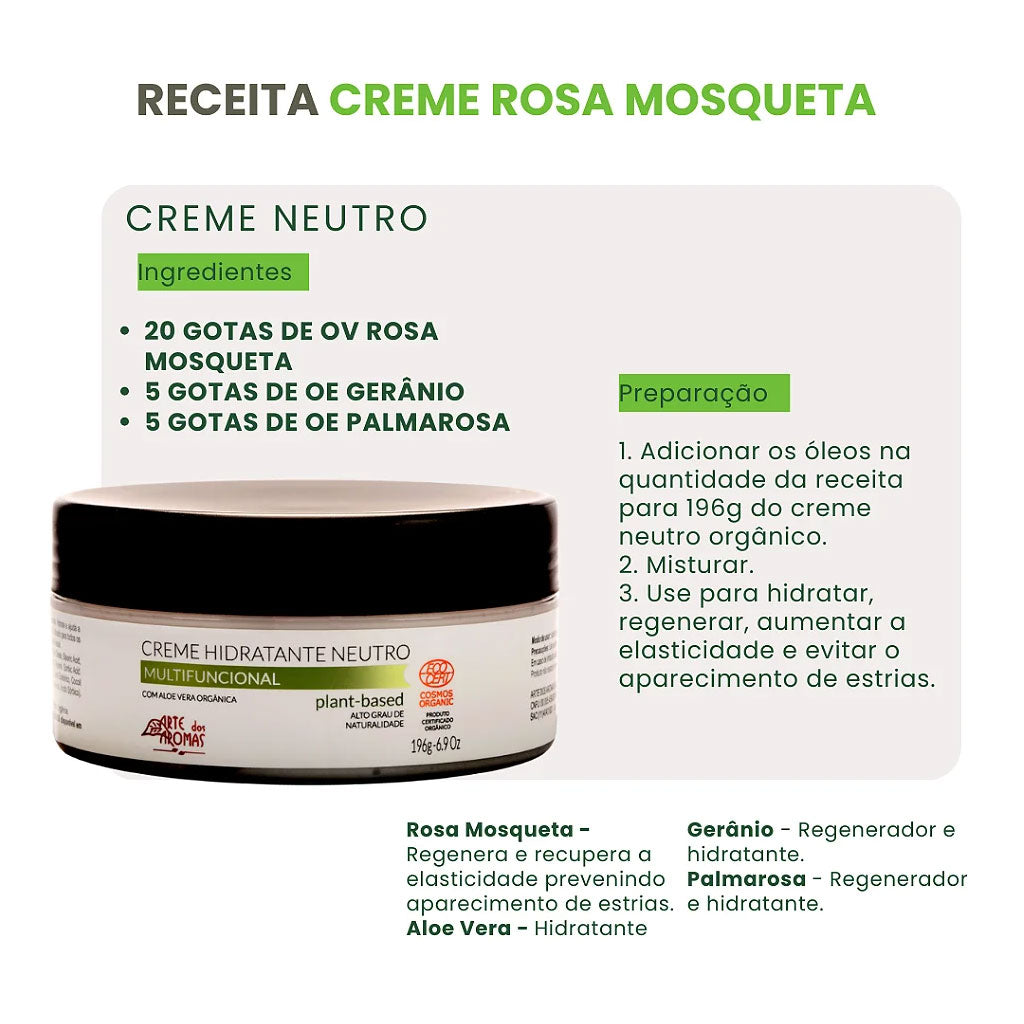 Creme Hidratante Neutro Orgânico - Arte dos Aromas - Frasco com 196g