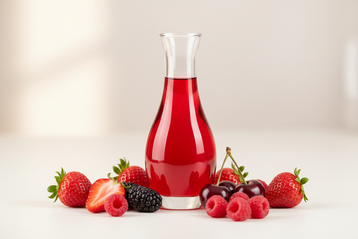 Essência de Frutas Vermelhas
Aroma doce e vibrante para cosméticos, sabonetes e aromatizadores
Imagem sem nada escrito
A Essência de Frutas Vermelhas entrega uma fragrância intensa, marcante e adocicada, com notas de morango, amora, framboesa e cereja. É perfeita para quem busca um toque jovem, alegre e gourmand em seus produtos artesanais ou cosméticos. Frasco