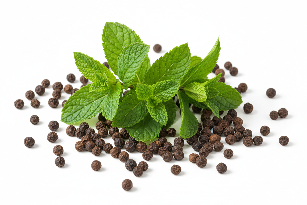 Essência de Hortelã e Pimenta do Reino
Fragrância refrescante com toque picante para formulações cosméticas, masculinas e aromatização sensorial estimulante
Nome Técnico: Essência Aromática de Hortelã com Pimenta Preta
NCM: 3302.90.90
Composição: Mistura de compostos aromáticos sintéticos e naturais inspirados no óleo essencial de hortelã-pimenta (*Mentha piperita*) e pimenta-do-reino (*Piper nigrum*)
sem texto na imagem
Outros Nomes: Essênscia Refrescante Picante, Essência de Menta com Especiarias