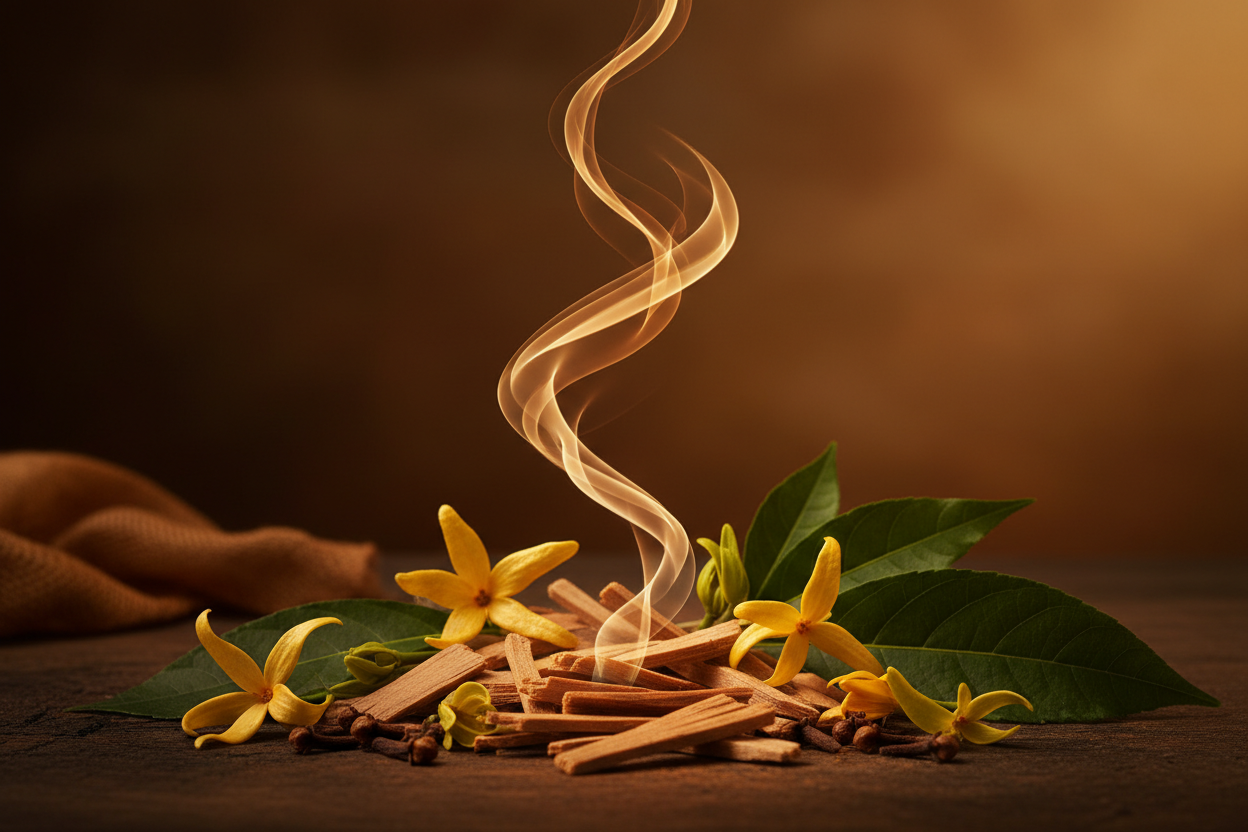 Essência de Sândalo, Ylang Ylang, Cravo e Patchouly
Fragrância oriental e sensual com notas amadeiradas, florais e especiadas para perfumes, cosméticos e aromatização
Nome Técnico: Essência Aromática Oriental (Sândalo, Ylang Ylang, Cravo, Patchouly)
NCM: 3302.90.90
Composição: Mistura de fragrâncias sintéticas e naturais com notas amadeiradas, florais intensas e especiarias quentes, diluídas em base solúvel (ex: propilenoglicol)
sem texto na imagem
riental Sensual, Essência Quente Floral