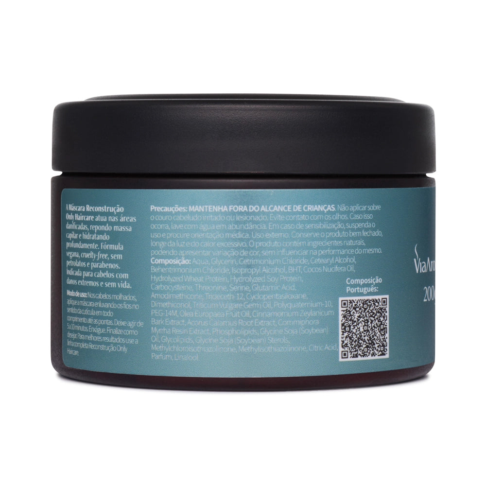 Máscara de Tratamento de Reconstrução - Only Haircare - Via Aroma - Frasco com 200g