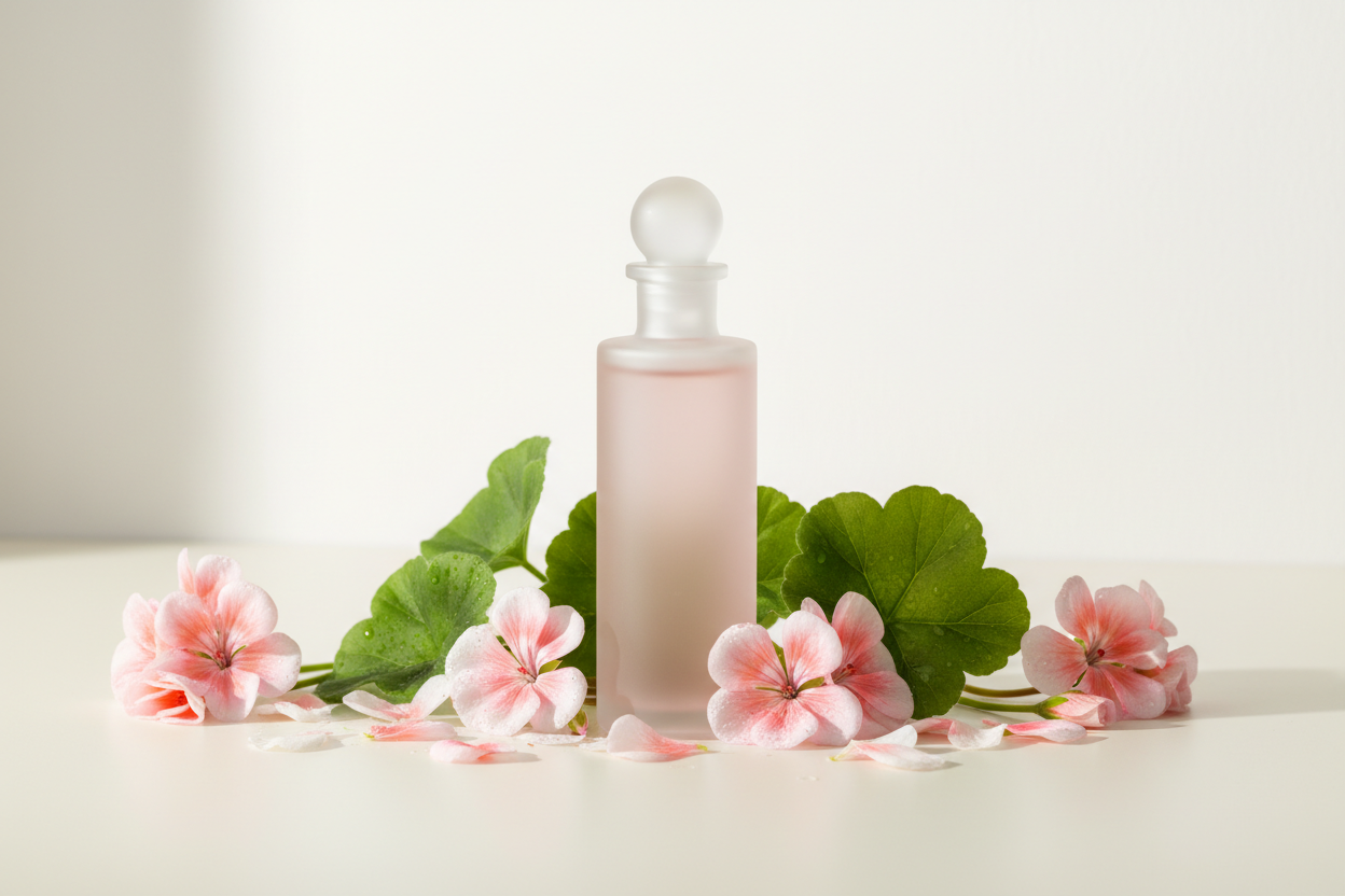 sem texto na imagem
Essência de Gerânio
Aroma floral, leve e equilibrante, ideal para perfumar ambientes com suavidade e compor cosméticos femininos com notas delicadas e refrescantes
Tipo de Produto: Essência aromática sintética
Família Olfativa: Floral
Aroma predominante: Floral fresco, levemente adocicado, com nuances herbais
Inspiração: Óleo essencial de Gerânio (Pelargonium graveolens)
Uso recomendado: Aromatizadores, velas, sabonetes e loções