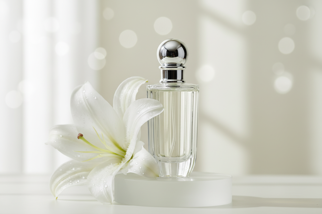 sem texto na imagem
Essência de Lírio
Fragrância floral clássica, marcante e elegante — ideal para composições refinadas, femininas e frescas em perfumes, cosméticos e velas
Tipo de Produto: Essência aromática sintética
Família Olfativa: Floral
Aroma predominante: Floral branco, com notas verdes, almiscaradas e limpas
Inspiração: Flor de lírio (Lilium candidum / Lilium spp.)
Uso recomendado: Cosméticos femininos, difusores de ambiente e perfumaria fina