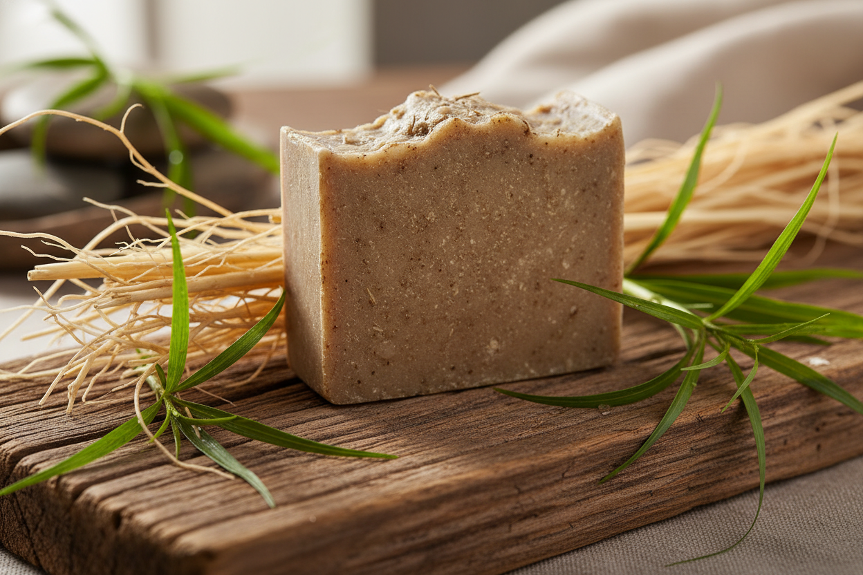 sem texto na imagem
Sabonete de Vetiver
Descrição
O Sabonete de Vetiver é um produto natural que oferece uma limpeza profunda e refrescante, com ação purificante e antisséptica. Sua fragrância terrosa e marcante é reconhecida na aromaterapia pelo efeito estabilizador e aterrador, sendo uma excelente escolha para cuidados masculinos, pele oleosa e momentos de relaxamento.
Benefícios
Propriedades purificantes e antissépticas
Equilibra a oleosidade da pele
Perfume terroso, amadeirado e relaxante
Ideal para