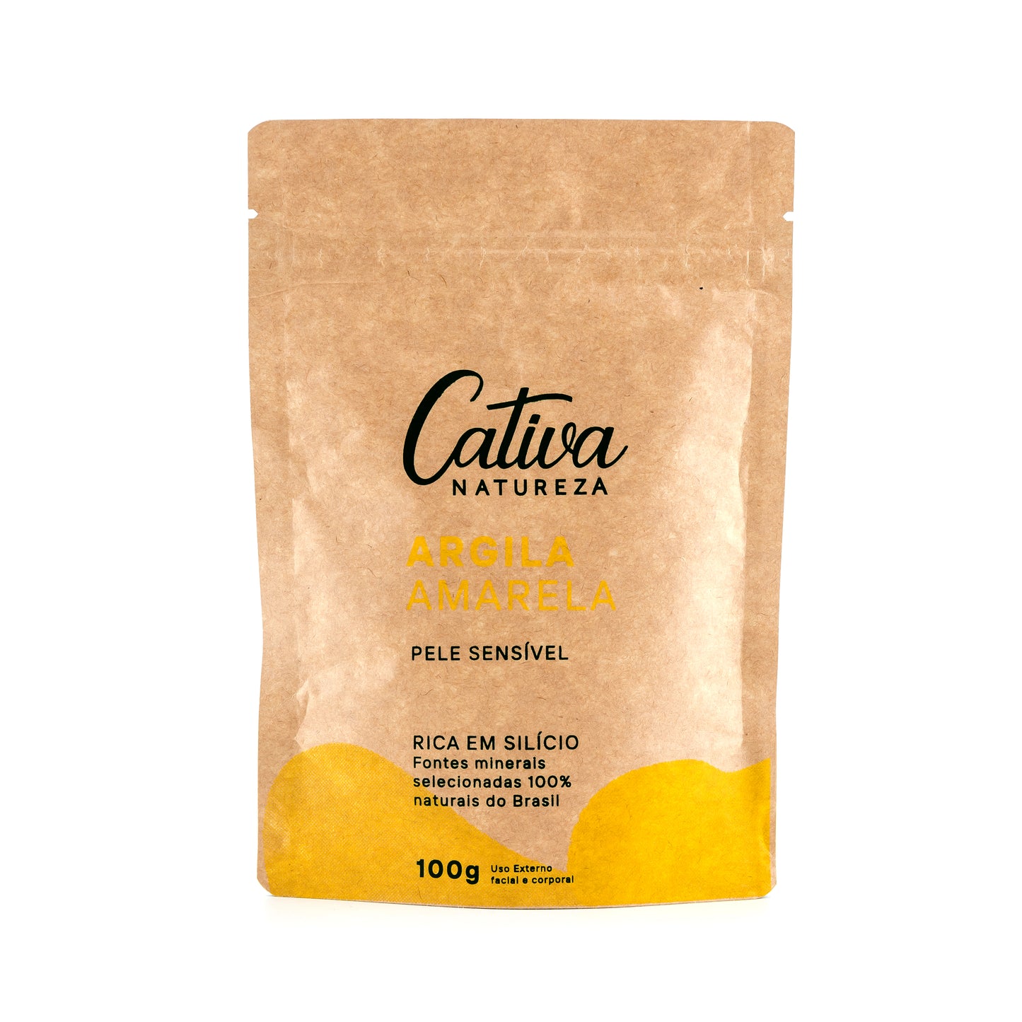 Máscara de Argila Amarela Facial - Cativa - Frasco com 100g - Mundo dos Óleos