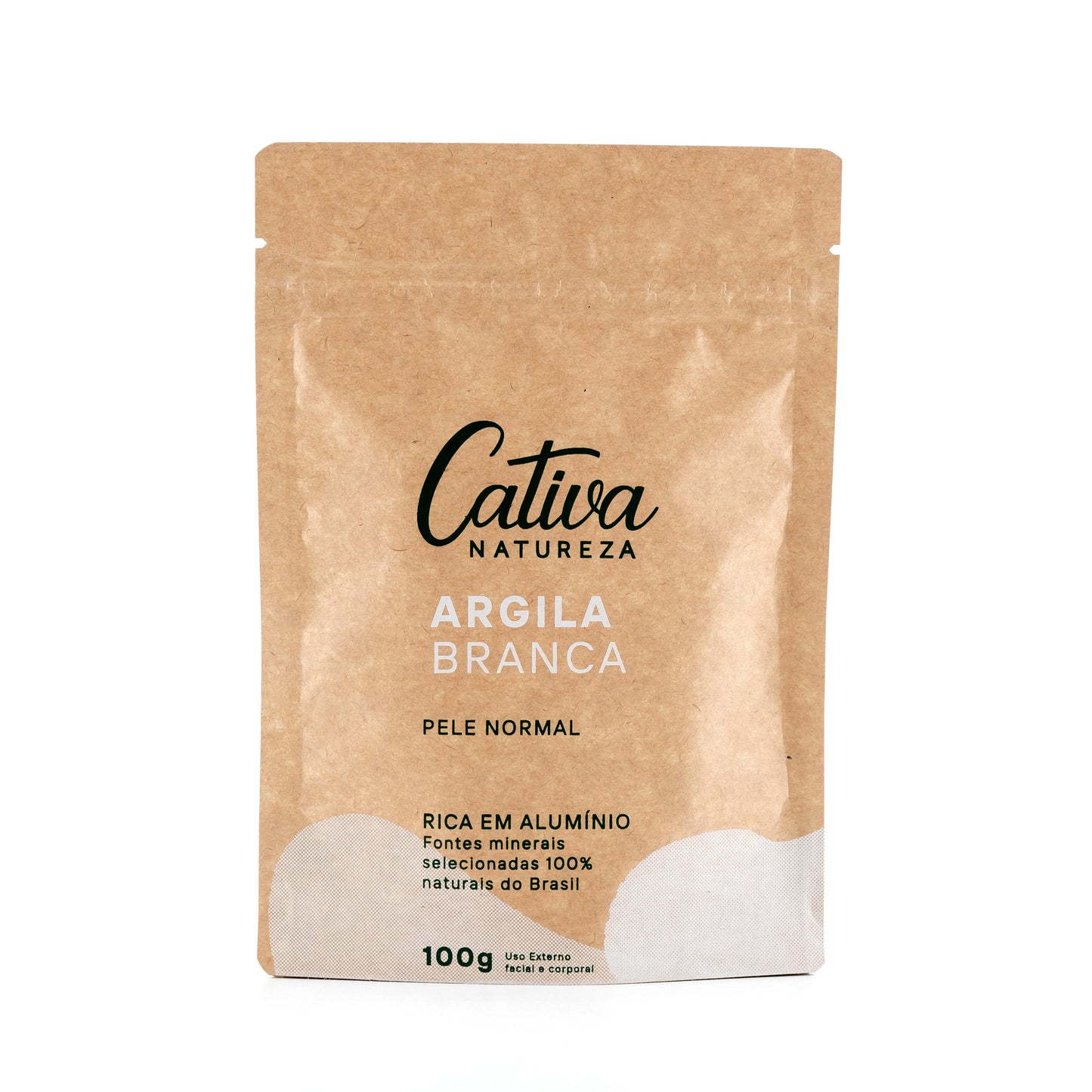 Máscara de Argila Branca Facial - Cativa - Frasco com 100g - Mundo dos Óleos