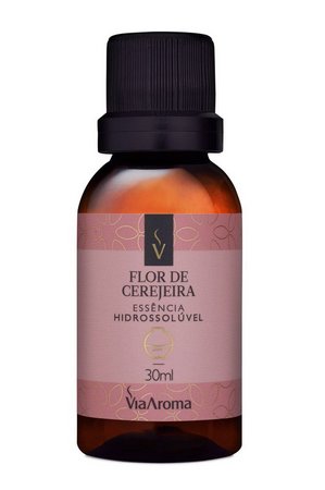 Essência Hidrossolúvel de Flor de Cerejeira - Via Aroma - Frasco com 30ml - Mundo dos Óleos