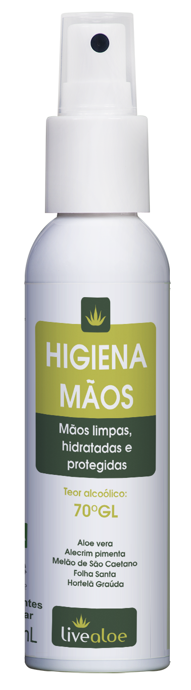 Higiena Mãos - LiveAloe - Frasco com 120ml - Mundo dos Óleos
