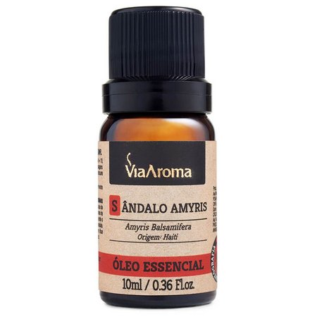 Óleo Essencial de Sândalo Amyris - Via Aroma - Frasco com 10ml - Mundo dos Óleos