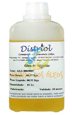 Óleo de Algodao - Distriol - Frasco com 1 Litro - Mundo dos Óleos