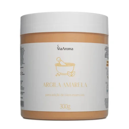 Argila para Corpo e Rosto (Amarela) - Via Aroma - 300g - Mundo dos Óleos