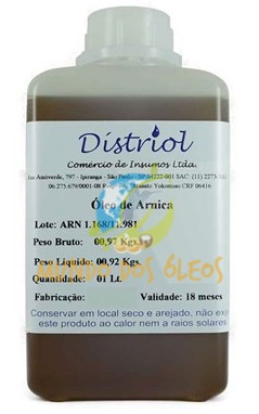 Óleo de Arnica Nacional - Distriol - Frasco com 1 Litro - Mundo dos Óleos