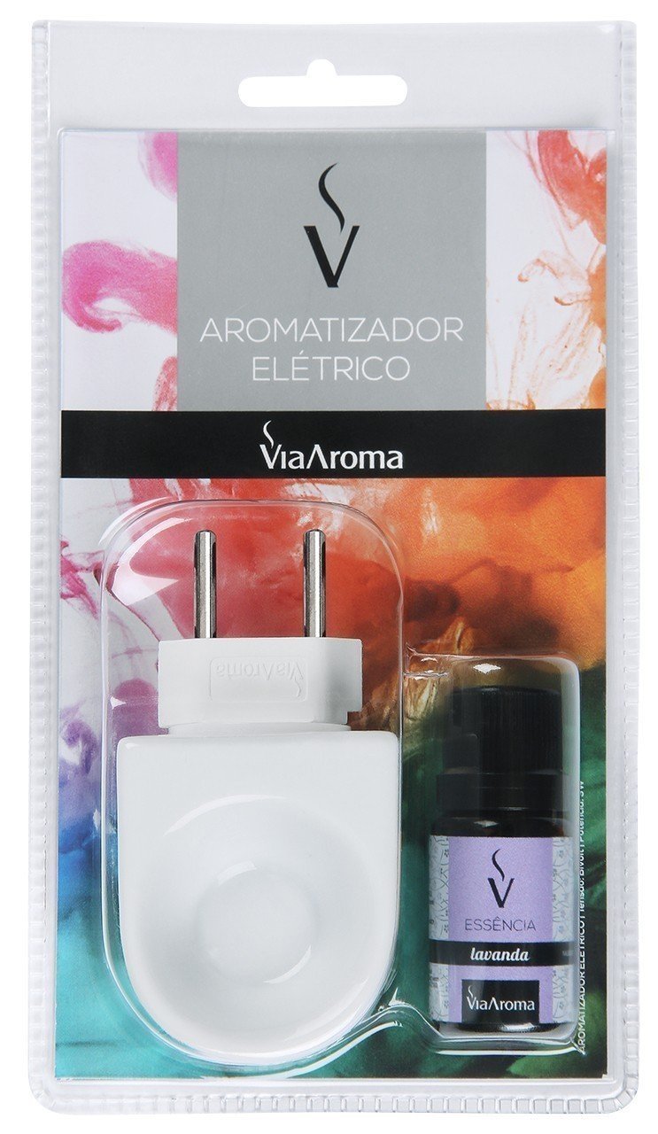 Aromatizador Elétrico com Essência - Lavanda - Via Aroma - Mundo dos Óleos