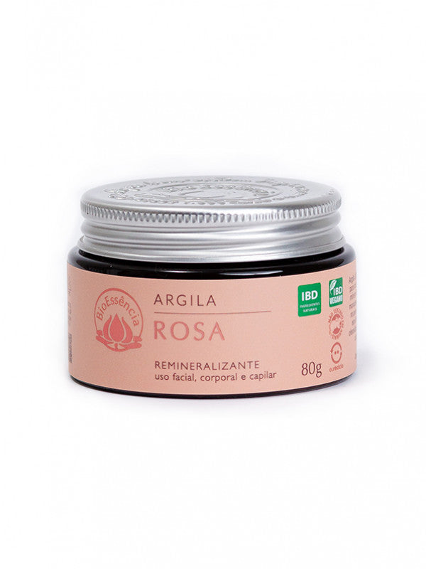 Argila Rosa - BioEssência - Frasco com 80g - Mundo dos Óleos