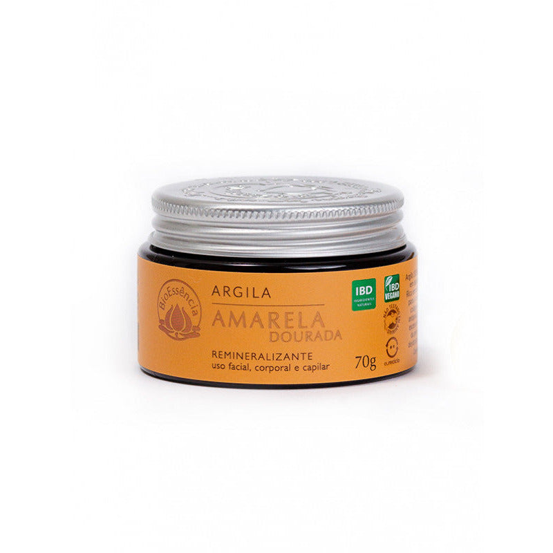 Argila Amarela (Dourada) - BioEssência - Frasco com 70g - Mundo dos Óleos