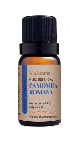 Óleo Essencial de Camomila Romana - Via Aroma - Frasco com 3ml - Mundo dos Óleos