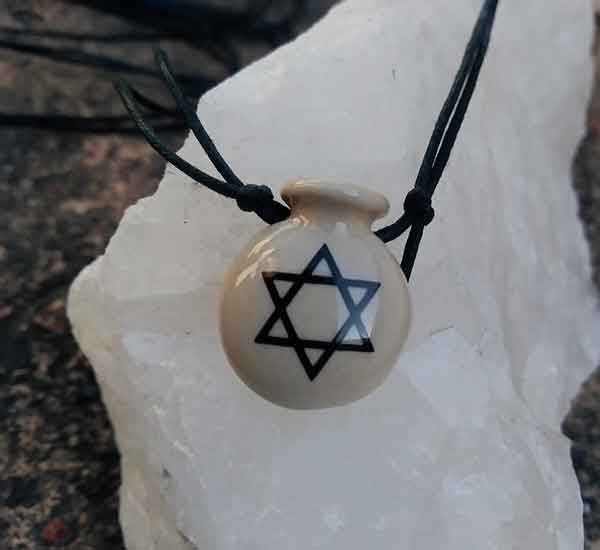 Colar Aromático Coleção Judaísmo Estrela de Davi - Cantil Cru - Ortega - Mundo dos Óleos