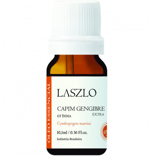 Óleo Essencial de Capim Limão Gengibre Extra - Laszlo - Frasco com 10ml - Mundo dos Óleos