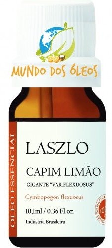 Óleo Essencial de Capim Limão Gigante (Var.Flexuosos) - Laszlo - Frasco com 10ml - Mundo dos Óleos