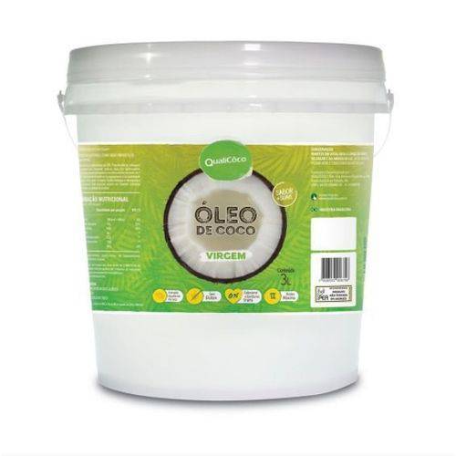 Óleo de Coco Virgem - Qualicoco - Balde com 3 Litros - Mundo dos Óleos