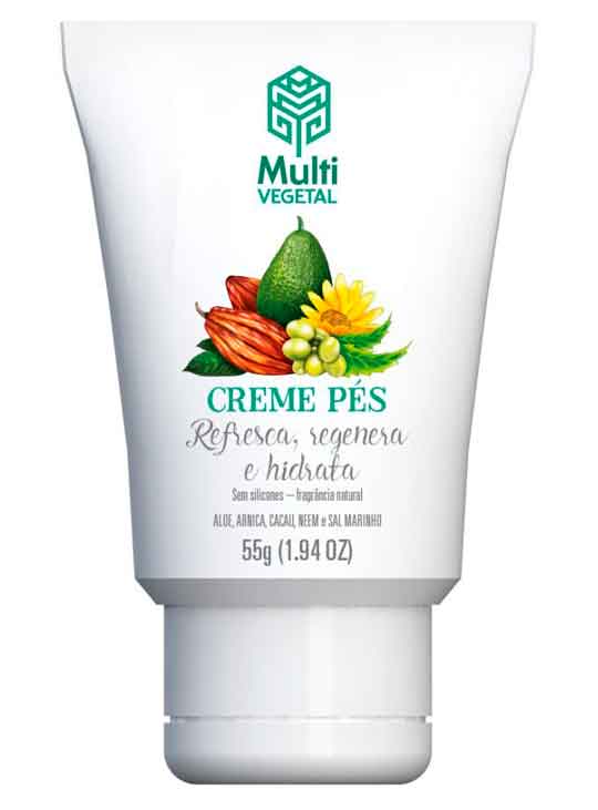 Creme Hidratante Para os Pés - Multi Vegetal - Frasco com 55g - Mundo dos Óleos