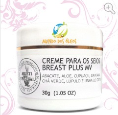 Creme para os Seios com Damiana, Abacate, Babosa, Unha de Gato, Chá Verde e Karité - Multi Vegetal - Frasco com 55g - Mundo dos Óleos