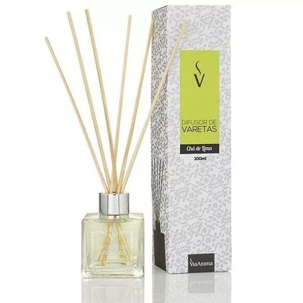 Difusor de Varetas Chá de Lima - Via Aroma - 100ML - Mundo dos Óleos