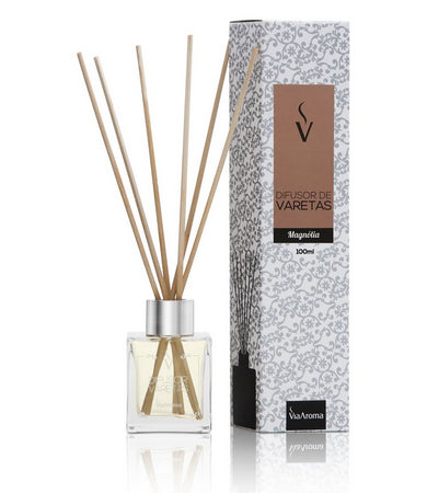 Difusor de Varetas Magnólia - Via Aroma - 100ml - Mundo dos Óleos