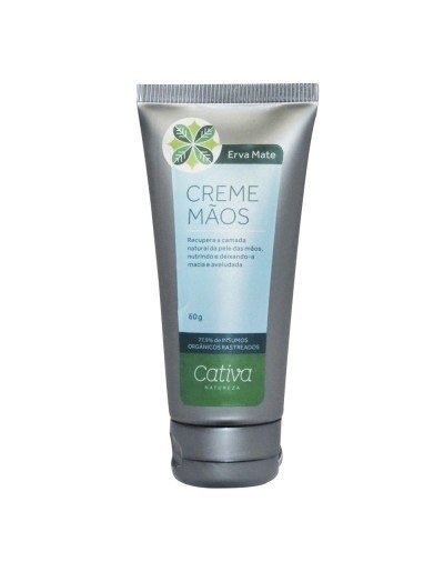 Creme Para Mãos Erva Mate - Cativa - Frasco com 60ml - Mundo dos Óleos