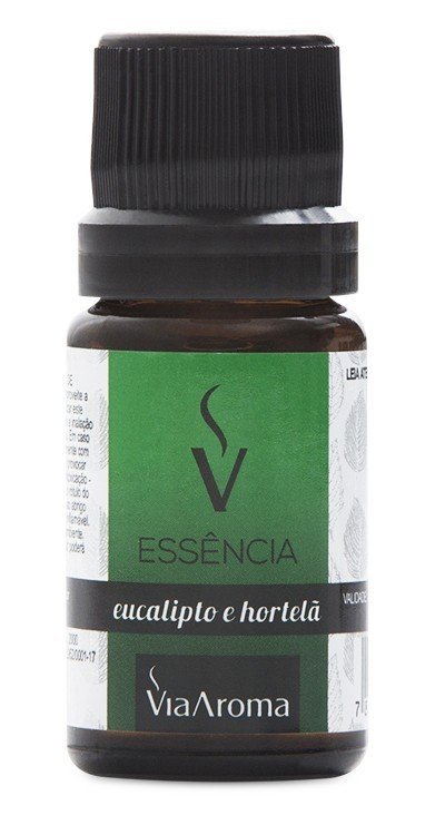 Essência de Eucalipto e Hortelã - Via Aroma - Frasco com 10ml - Mundo dos Óleos