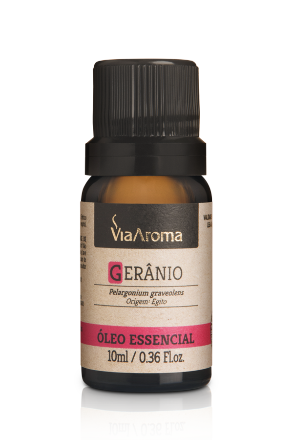 Óleo Essencial de Gerânio da África - Via Aroma - Frasco com 10ml - Mundo dos Óleos