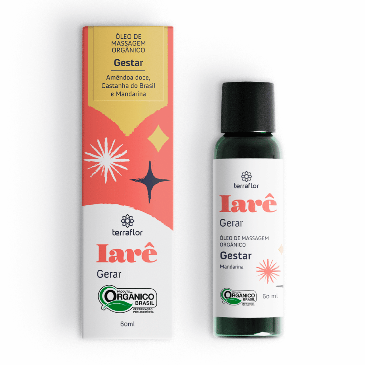 Óleo de Massagem Gestar (Orgânico) - Terra Flor - Frasco com 60ml - Mundo dos Óleos