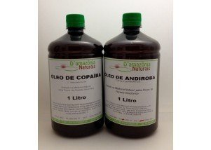 Kit Óleo de Copaíba + Óleo de Andiroba - D'Amazônia - Frasco de 1L (cada) - Mundo dos Óleos