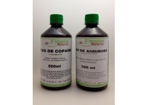 Kit Óleo de Copaíba + Óleo de Andiroba - D'Amazônia - Frasco de 500ml (cada) - Mundo dos Óleos