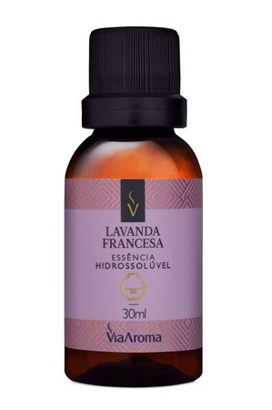 Essência Hidrossolúvel de Lavanda Francesa - Via Aroma - Frasco com 30ml - Mundo dos Óleos