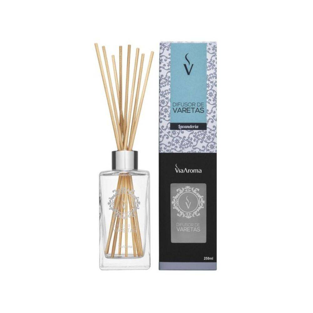 Difusor de Varetas Lavanderia - Via Aroma - 250ml - Mundo dos Óleos