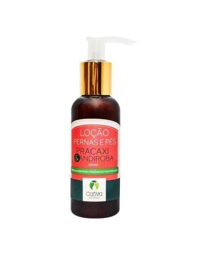 Loção Para Pernas e Pés - Pracaxi e Andiroba - Cativa - Frasco com 120ml - Mundo dos Óleos