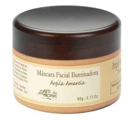 Máscara Facial Iluminadora Argila Amarela - Arte dos Aromas - Frasco com 90g - Mundo dos Óleos