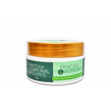 Manteiga Corporal Esfoliante Pracaxi e Andiroba Natural Orgânica Vegana - Cativa - Frasco com 250g - Mundo dos Óleos