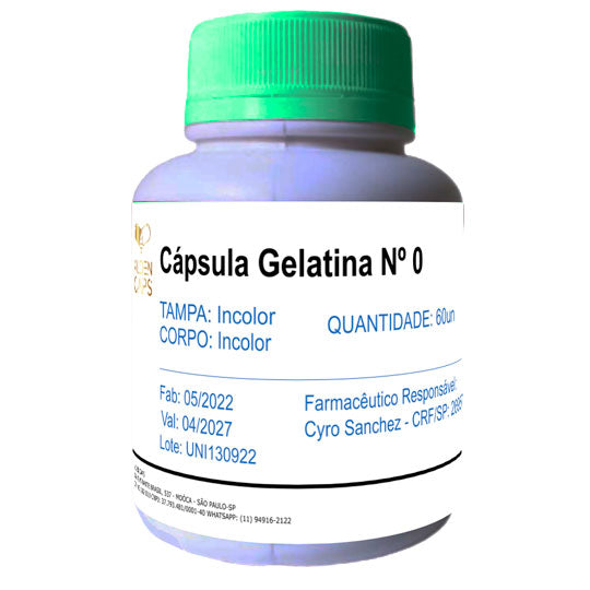 Cápsula Vazia de Gelatina Incolor Nº 0 - Alden Caps - 60un - Mundo dos Óleos