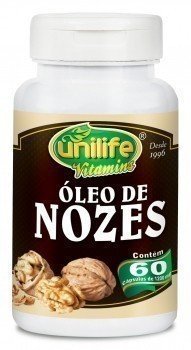 Óleo de Nozes - Unilife - Frasco com 60 Capsulas de 1200mg - Mundo dos Óleos